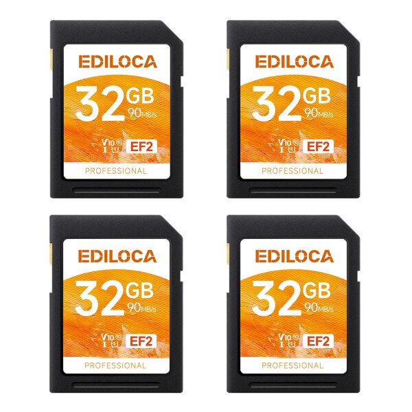Ediloca EF232GB SDカード UHS-I Class10 U1 V10 高速 最大読取速度 90MB/s 最大書込速度 20MB/s メモリカード 4K/フルHD対応