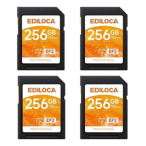 Ediloca EF2256GB SDカード UHS-I Class10 U3 V30 高速 最大読取速度 100MB/s 最大書込速度 90MB/s メモリカード 4K/フルHD対応