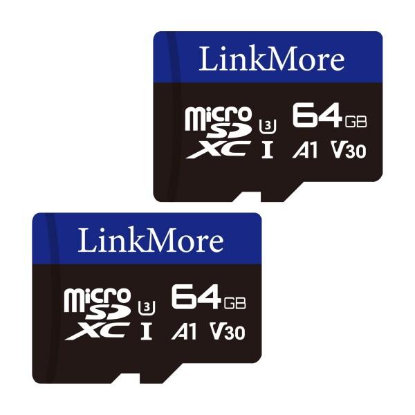 LinkMore 64GB マイクロSDカード Nintendo Switch対応/MicroSDXCカード / U3 / A1 / V30 / SDアダプター付 (最大読込95MB/s)
