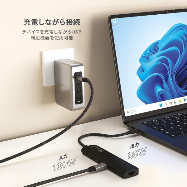 SATECHI 7 in 1 USB-C スリムプラス マルチポートアダプター（有線LANイーサネット、100W急速充電、4K@60Hz HDMI、USB-A 10Gbps ×2高速データ転送、SD/microSD対応、MacBook Air & Pro、ノートパソコン対応）_3