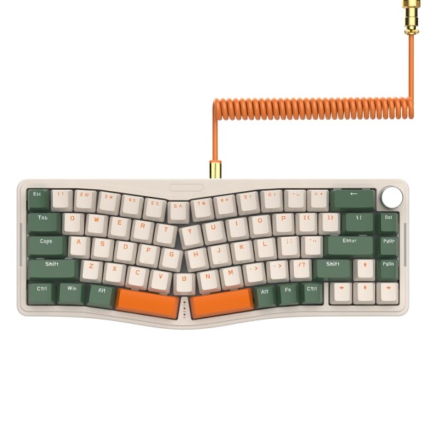 ATTACK SHARK AKS068ゲーミングキーボード アリス配列 有線65%68キー 青軸 メカニカルキーボード ホットスワップ可能 VIA プログラム可能 GASKET構造 USB Type-Cボリューム全キーコンフリクトフリー
