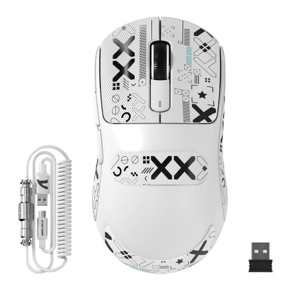 MAMBASNAKE×ATTACK SHARK X3 MAX 3モードマウス Pixart PAW3950 光学式センサー 光マイクロスイッチ 有線/2.4G無線/Bluetooth ダブルチャンネルBT5.4 42000DPI 750IPS 50G最大加速度 一億回クリック寿命 49±3g超軽