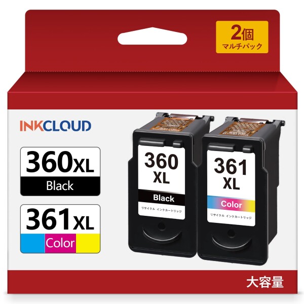 使用済Canon BC-360XL/361XL インクカートリッジ 20個セット PIXUS キャノン BC-360XL〔大容量 ブラック 黒 純正同様 顔料インク