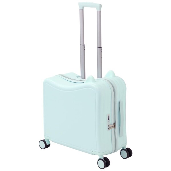 (SUGGEST) 乗れるキャリーケース 子ども用 43L 選べるカラー 座れる キャリーケース ロック機能 パステルカラー キッズ こども 旅行 海外 国内 (ライトブルー)