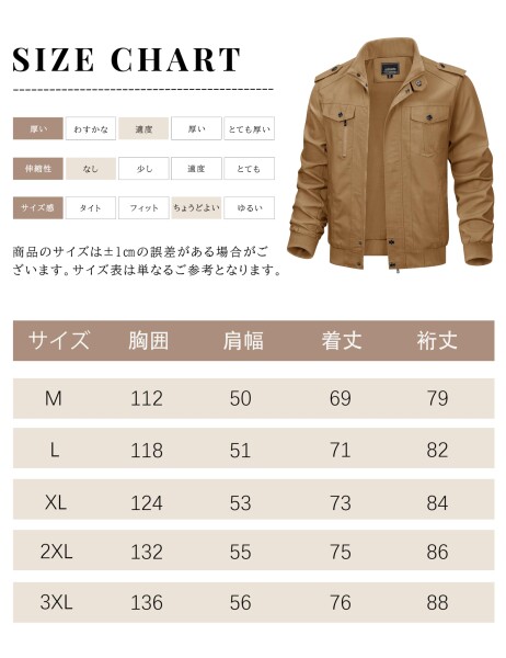 KEFITEVD) ジャンパー メンズ 作業 ジャケット カーゴ ジップアップ