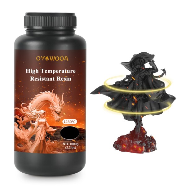 OYOWOOA 耐熱レジン280[度] 3Dプリンター樹脂 3Dプリンタ用レジン（1kg） LCDやDLPプリンター用 エンジニアリングレジン （ブラック）