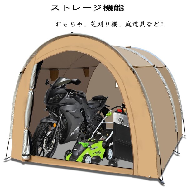 Hwayslon大型自転車カバー収納小屋テントポータブルガレージ避難所格納避難所折りたたみ式420 Dオックスフォード生地PU 6000防水ホームガーデン屋外、420-6000_7