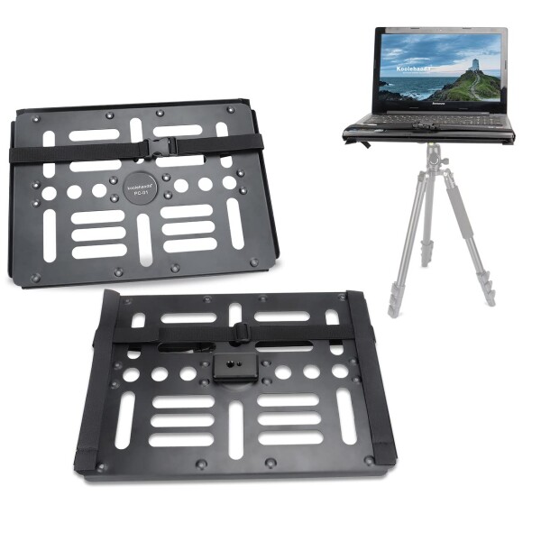 Koolehaoda ノートパソコントレイ モニタアクセサリアルミニウム製PCスタンド Arca規格のQRプレートと1/4-3/8ネジ付き Arca規格の雲台および三脚に対応 最大17.3"インチノートパソコン、プロジ