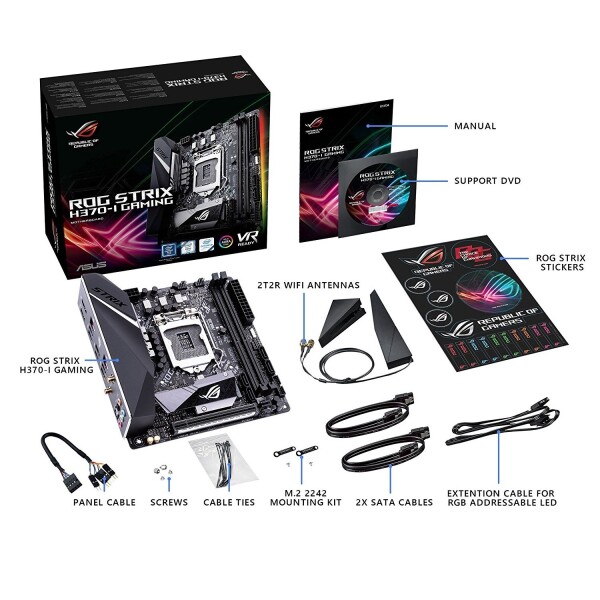 ASUSTek Intel H370 搭載 マザーボード LGA1151対応 ROG STRIX H370-I