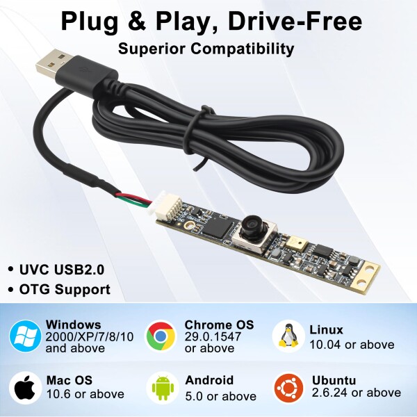 SVPRO 16MP USBカメラモジュール（オートフォーカス＆マイク付き）、PC/ノートPC用ミニUVCプラグ＆プレイ・ウェブカメラ・ボード、2Xデジタルズーム、レーザー彫刻＆ライトバーン対応_8