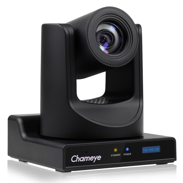 Chameye PTZ カメラ 20x光学ズーム AI搭載 自動追跡 FHD1080P60 PoE機能 USB3.0/HDMI/3G-SDI出力 IPカメラ 広角 リモコン操作 会議 ライブ配信 講義室 病院 教会に対応 Youtube Facebook Twitch 天井＆壁掛けス
