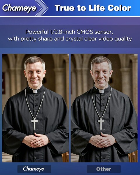 Chameye NDI HX3 PTZ カメラ 20x光学ズーム AI搭載 自動追跡 FHD1080P60 PoE機能 USB3.0/HDMI/3G-SDI/NDI出力 IPカメラ 広角 リモコン操作 会議 ライブ配信 講義室 病院 教会に対応 Youtube Facebook Twitch 天井＆_5