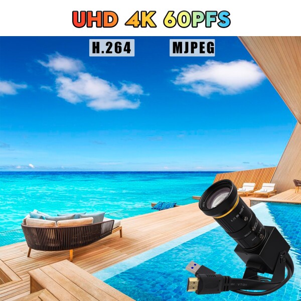 SVPRO 4 K USB カメラ 10 x 光学ズーム、5-50 mm 顕微鏡レンズ、60 fps HDMI/USB3.0 デュアル出力 H.264 ビデオ ストリーミング ウェブカメラ コンピューター、ラズベリー Pi、モニター用_1