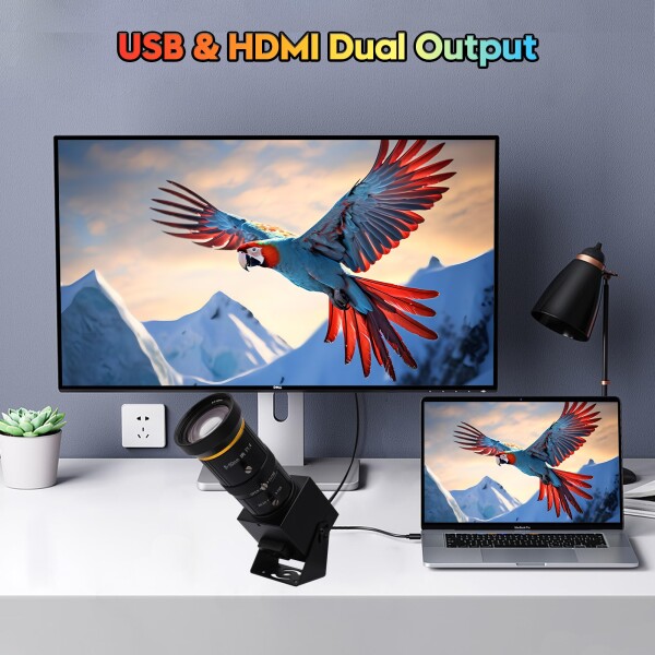 SVPRO 4 K USB カメラ 10 x 光学ズーム、5-50 mm 顕微鏡レンズ、60 fps HDMI/USB3.0 デュアル出力 H.264 ビデオ ストリーミング ウェブカメラ コンピューター、ラズベリー Pi、モニター用_3