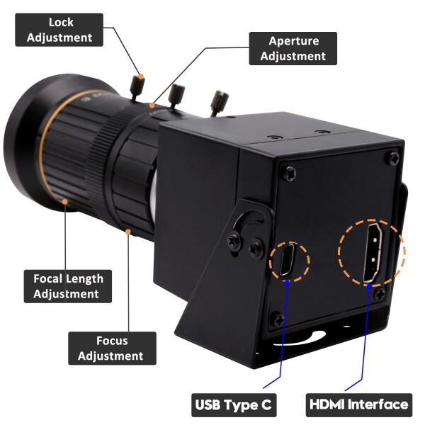 SVPRO 4 K USB カメラ 10 x 光学ズーム、5-50 mm 顕微鏡レンズ、60 fps HDMI/USB3.0 デュアル出力 H.264 ビデオ ストリーミング ウェブカメラ コンピューター、ラズベリー Pi、モニター用_7