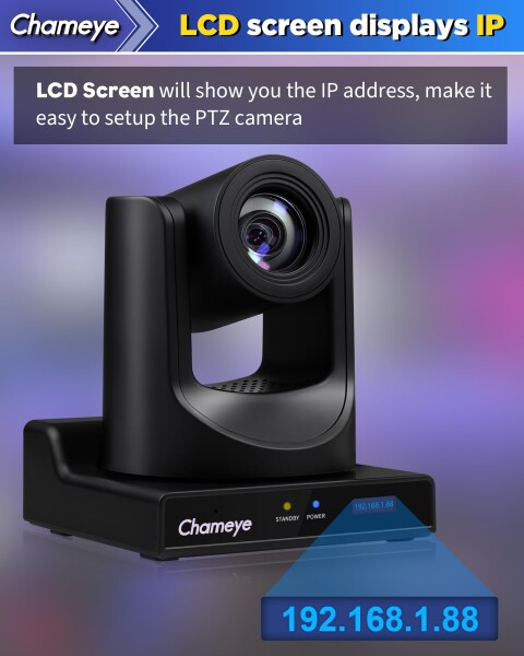 Chameye PTZ カメラ 30x光学ズーム AI搭載 自動追跡 FHD1080P60 PoE機能 USB3.0/HDMI/3G-SDI出力 IPカメラ 広角 リモコン操作 会議 ライブ配信 講義室 病院 教会に対応 Youtube Facebook Twitch 天井＆壁掛けス_5