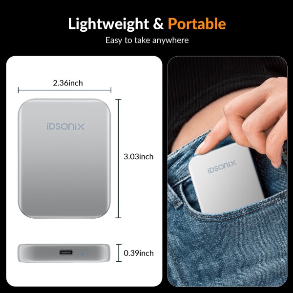 iDsonix 2TB マグネット式外付けSSD、最大2000MB/秒、USB Type-C 3.2 Gen 2x2搭載外付けソリッドステートドライブ、iPhone 17/16/15/PS5/Mac/Windows/Android/ノートパソコン/タブレット対応ポータブルストレー_7