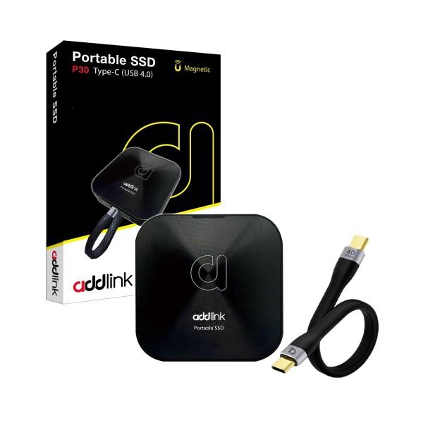 Addlink P30 Magsafe 外付け 1TB USB4 読出最大4000MB/秒 USB-C 防滴防塵 マグネットスナップ Iphone-ProRes対応 リーム ポータブルSSD PS5/PS4