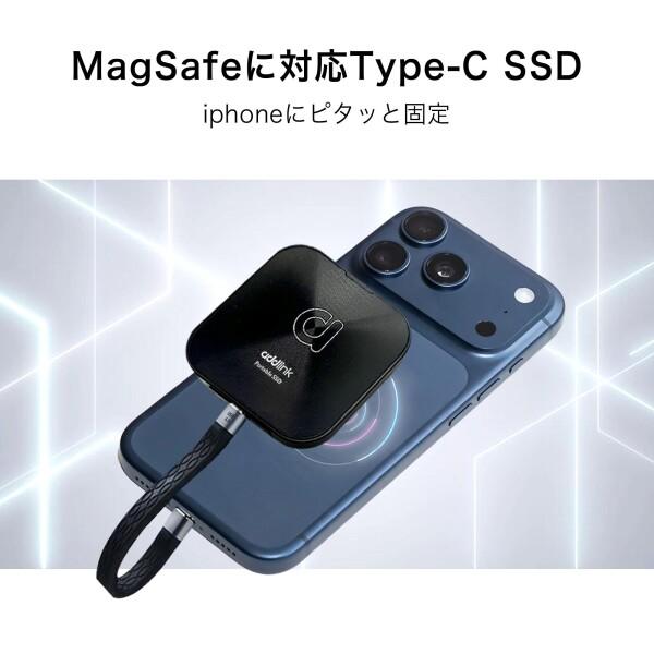 Addlink P30 Magsafe 外付け 1TB USB4 読出最大4000MB/秒 USB-C 防滴防塵 マグネットスナップ Iphone-ProRes対応 リーム ポータブルSSD PS5/PS4_1