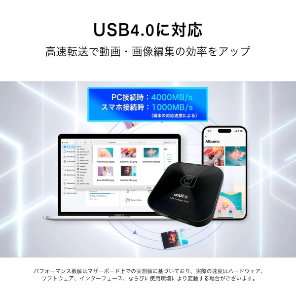 Addlink P30 Magsafe 外付け 1TB USB4 読出最大4000MB/秒 USB-C 防滴防塵 マグネットスナップ Iphone-ProRes対応 リーム ポータブルSSD PS5/PS4_3