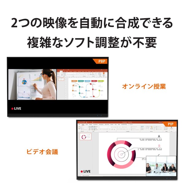 j5create ライブビデオキャプチャカード - デュアルHDMI to USB-C、1080p 60Hz映像・音声録画対応、60Wパススルー給電対応、PC・Xbox・PlayStation・Androidゲーム配信に最適（JVA06）_2