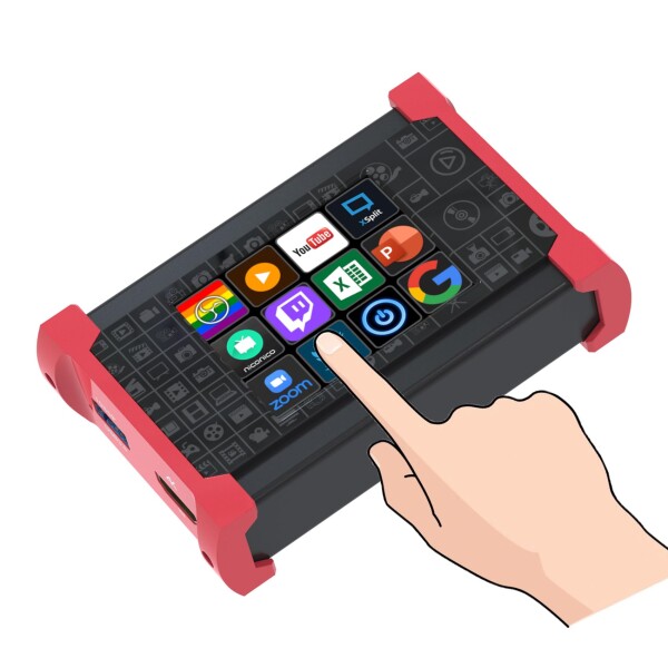 TreasLin ビデオキャプチャーボード、Stream Dock タッチスクリーンスタジオコントローラ付き、OBS、Twitch、YouTubeなどのアプリやソフトウェアでアクションをトリガー、4K HDMIパススルー、1080P