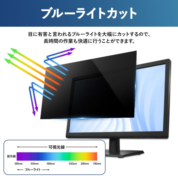 24.5インチ 16:9 覗き見防止 フィルター プライバシーフィルター パソコン PC モニター 保護フィルム ブルーライトカット 反射防止 デスクトップ ディスプレイ 両面使用可能_3