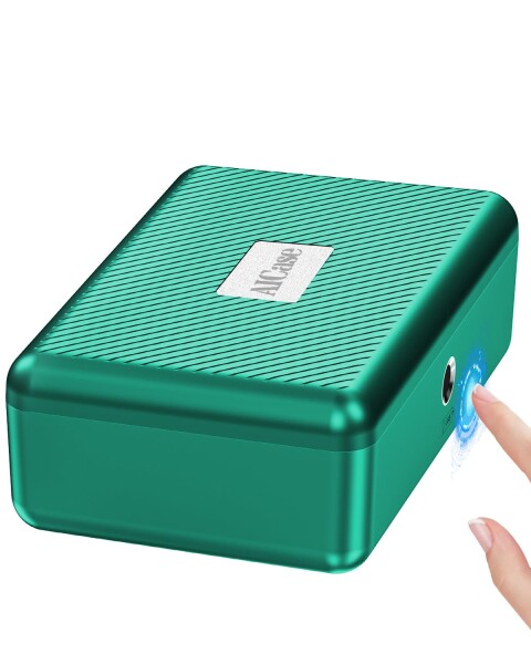 AICase バイオメトリック指紋収納ボックス ポータブル 現金 ジュエリー セキュリティケース ロックボックス 安全 コンビネーションロック 車 自宅 オフィス 旅行用 グリーン