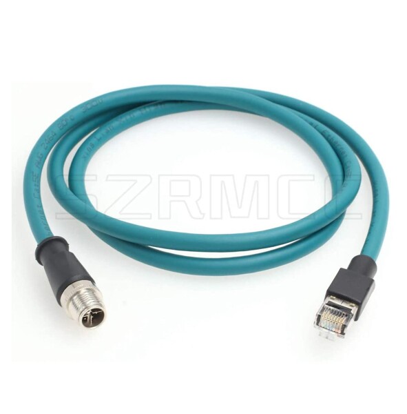 SZRMCC M128位置Xコードオス-RJ45イーサネットネットワークCat-6シールドケーブル（産業用カメラ用） (5m)