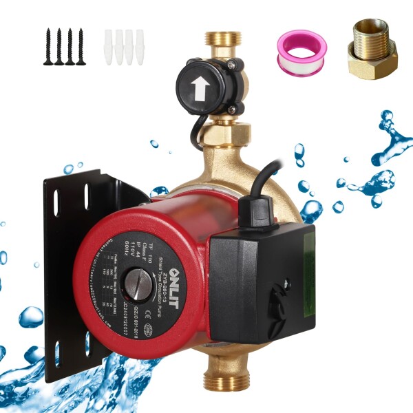 Onlit 全自動ブースターポンプ 給湯加圧ポンプ 最大流量70L/min 最大揚高13m 流量調整可能 高圧シャワーウォーターポンプ 適用水温2-110[度] 壁に取り付け可能 低騒音 錆ない 水道水加圧 給湯