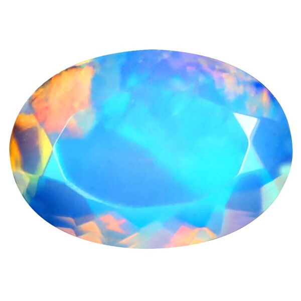レインボーオパール ルースストーン 2.04 ct OVAL (14 x 10 mm) FLASHING 360 DEGREE MULTICOLOR RAINBOW ETHIOPIAN OPAL LOOSE GEMSTONE