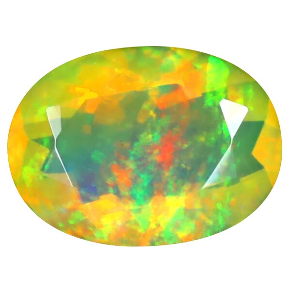 レインボーオパール ルースストーン 2.96 ct OVAL (13 x 9 mm) FLASHING 360 DEGREE MULTICOLOR RAINBOW ETHIOPIAN OPAL LOOSE GEMSTONE