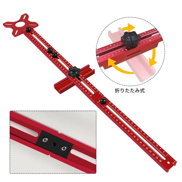 zmart 拡張 3 in 1 ルーター ミリング 溝 ブラケット 半径 9-61cm ルーター サークル カッティング ジグ 木工用アルミニウム キャビネット ハードウェア