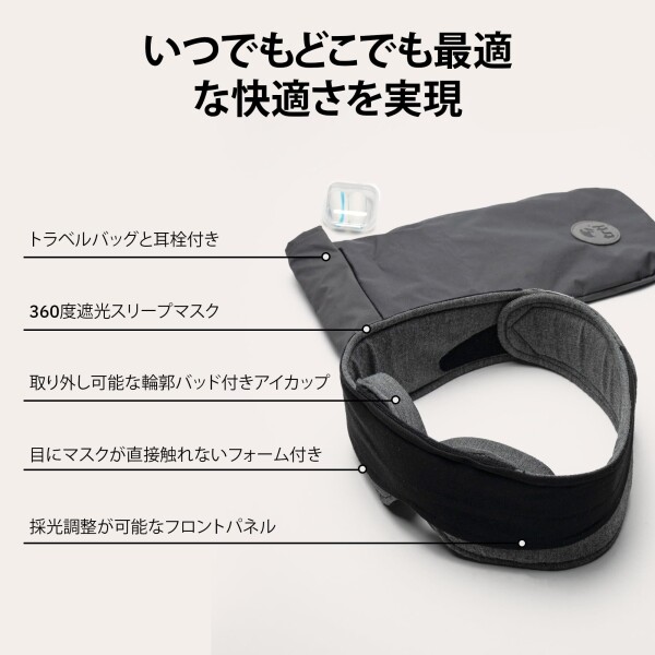 Trtl Glimpse Sleep Mask, Blackout Eye Mask for Sleeping, Comfortable, Breathable Sleeping Masks for Travel, Comes With Travel Bag and Ear Buds_2