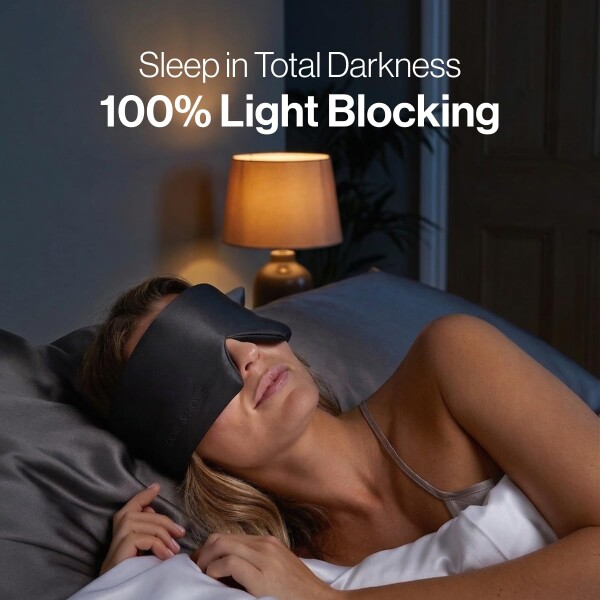 Dore & Rose Deep Sleep Mask Light Blocking, 23 Momme Mulberry Silk Eye Mask, Ultra Soft, Adjustable - Travel Sleeping Mask for Men & Women_3