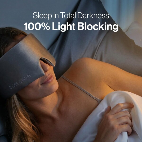 Dore & Rose Deep Sleep Mask Light Blocking, 23 Momme Mulberry Silk Eye Mask, Ultra Soft, Adjustable - Travel Sleeping Mask for Men & Women_3