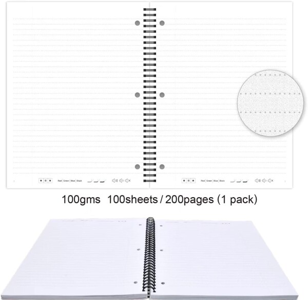 Ophayapen (4パック 8×11inches サブジェクトノートブック ドットコード印刷対応スマートペン付き メモ取り、同期、保存、共有(スマートペンは付属していません)_4