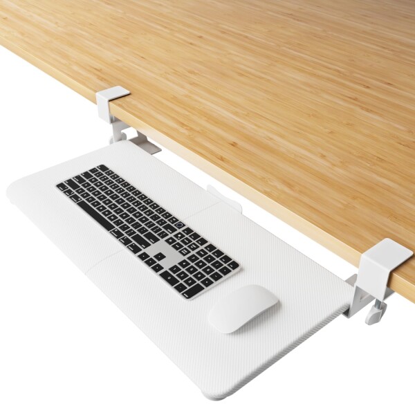 NearHub KD10 キーボードトレイ スライド式 C型クランプ式 キーボードスライダー PCデスクエクステンダー 引き出し 後付け 大型 762*300*95mm 耐荷重5kg 高安定性 穴あけ不要 取り付け簡単 ネジ