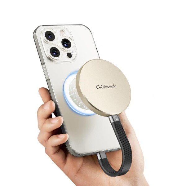 GiGimundo GQ20 1TB 外付けSSD磁気 マグネット付き 最大20Gbps高速2000 MB/s、丸型デザイン、高速ファイル転送、Type-Cスマートフォン、タブレット、ノートPC （Windows、Mac、Android対応）動画編集 写