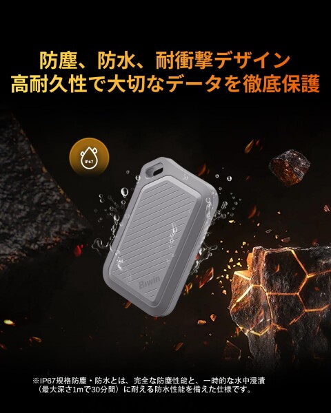 Biwin Amber 外付けSSD 2TB PR2000 USB3.2 Gen2x2 最大読出2000MB/s