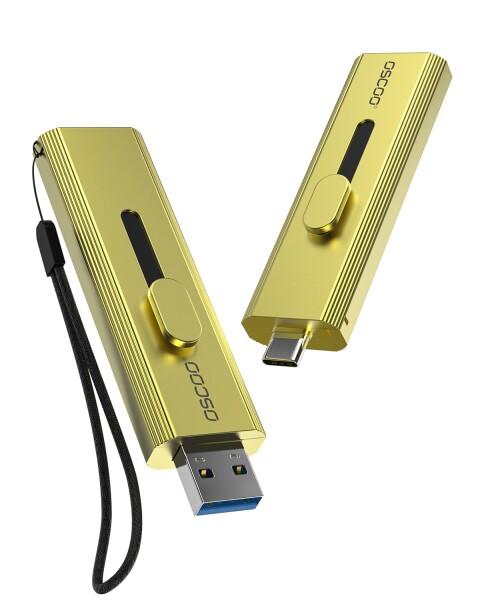 OSCOO 1TB 外付けSSD タイプC ? 最大1000MB/s、の4K 60fps ProResに対応｜USB 3.2 Gen2 USBメモリ小型、スライド式コネクタ デュアルUSB-C &amp; USB-Aポート｜ポータブルSSDスライド式コネクタ｜iPhone 15/16/17、