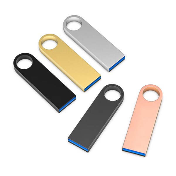 USBメモリ64GB 5個パックWooolken 高速 USB 3.0 サムドライブ 洗練されたメタルフラッシュドライブ キーチェーン付き USBドライブ PC/コンピューター/Mac