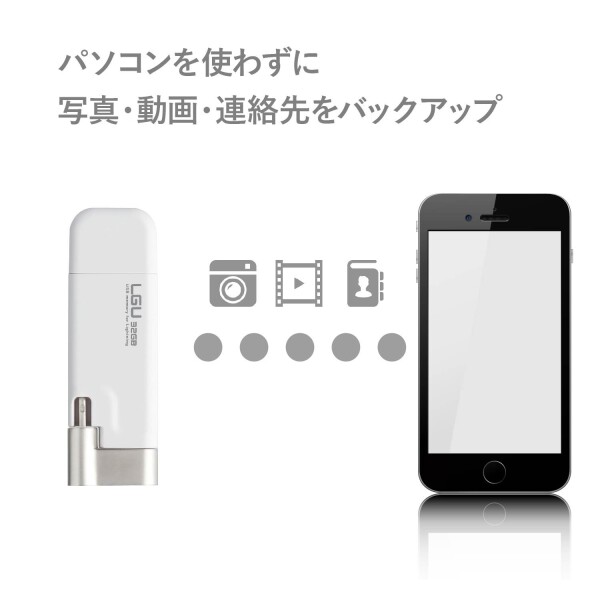 ロジテック ライトニング USBメモリ 32GB LMF-LGU232GWH_1