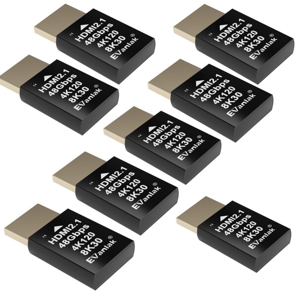 4K 120Hz HDMI 2.1 ダミープラグ ? PC、VRヘッドセット、暗号通貨マイニングスゴーストディス用の仮想ディスプレイエミュレーター | 8K @30Hz、ヘッドレプレイアダプター-8P対応