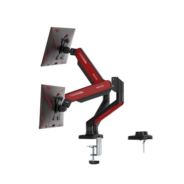 NearHub モニターアーム デュアル 2画面 上下 13~32インチ対応 耐荷重:10kg VESA規格 75x75mm/100x100mm MA20-RD