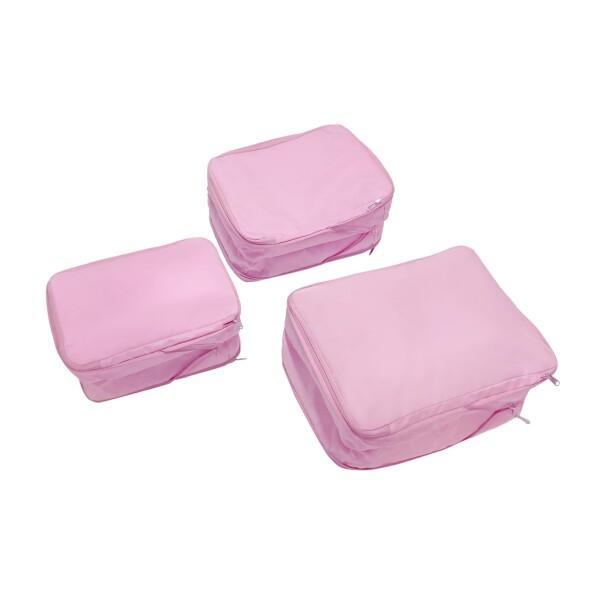 RTMYPIK トラベルポーチ 圧縮トラベルセット 旅行用圧縮袋 トラベルポーチ 3点セット 両面収納 衣類整理 コンパクト収納 スペース節約 軽量設計 便利グッズ 圧縮バッグ 出張 旅行用品 (ピ