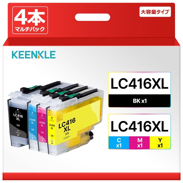 LC416XL インク LC416XLBK LC416XLC LC416XLM LC416XLY 4色マルチパック ブラザー 用 カートリッジ LC416 LC-416XL Brother 用 互換インク MFC-J4440N MFC-J4540N MFC-J4940DN DCP-4140N DCP-J4143N MFC-J4443N MFC-J4543N ブラザー 用