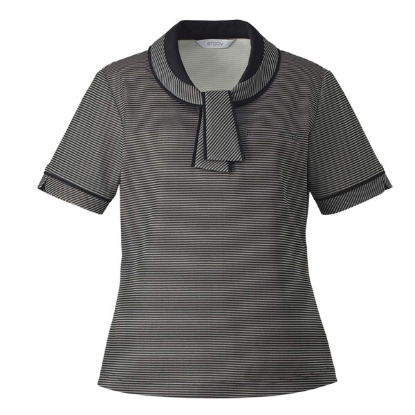 (カーシーエンジョイ) ENJOY ESP556 MARINE BORDER ミニアスコットポロ ブラック S