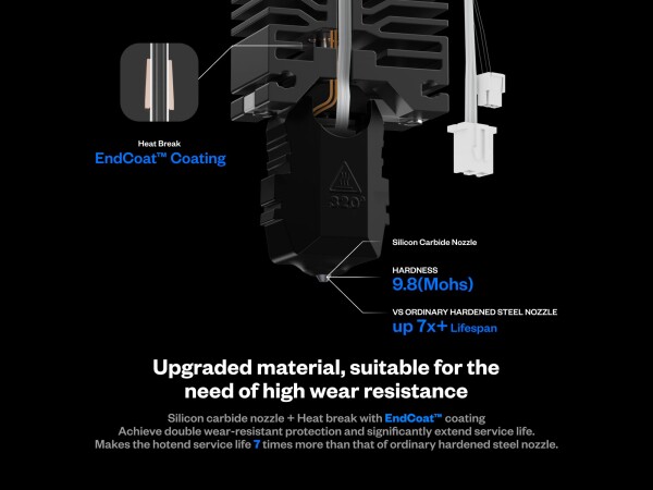 Phaetus アップグレード ノズル/炭化ケイ素ノズル Bambu Lab X1 シリーズ用Phaetus Conch Hotend Plus With Heater and Thermistor (Conch Hotend Plus_BambulabX1/X1C_0.4mm)