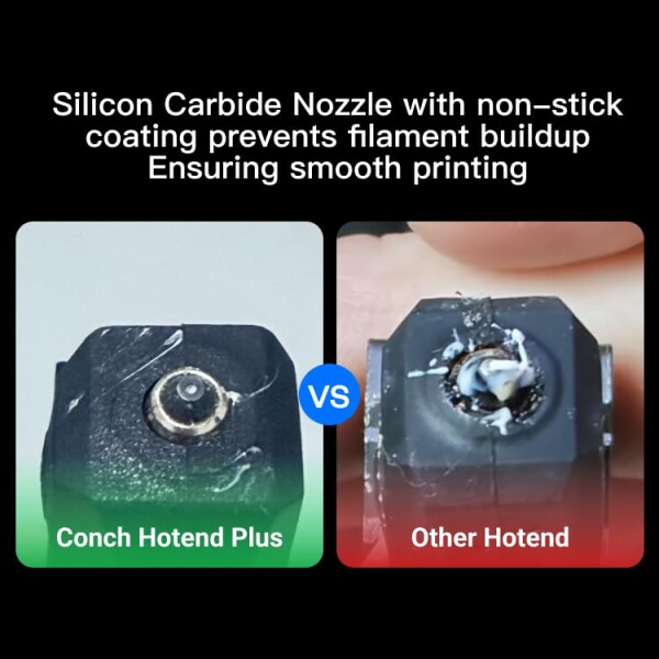 Phaetus アップグレード ノズル/炭化ケイ素ノズル Bambu Lab X1 シリーズ用Phaetus Conch Hotend Plus With Heater and Thermistor (Conch Hotend Plus_BambulabX1/X1C_0.4mm)